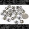 Antiqued Silver Plated Brass Finish 15mm Five Petal Dimpled Open Leaf Bead Caps - Set of Twenty-Four - S-BC19